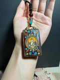 Thangka Pendant with hand-woven,Buddha of supreme enlightenment,Source of Universal Energy