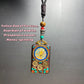 Thangka Pendant with hand-woven,Yellow God of Fortune,Guardian of wealth,Prosperous career