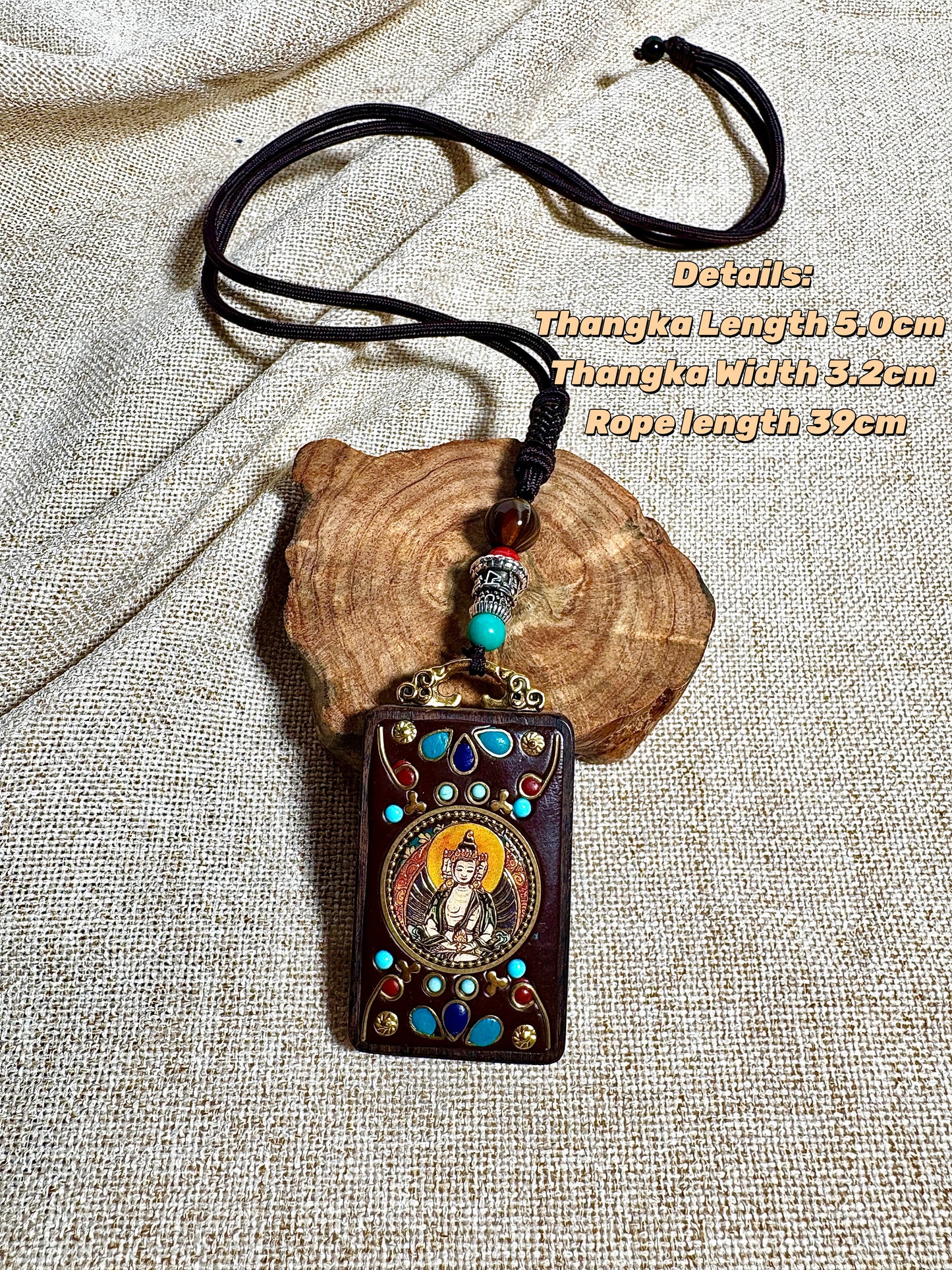 Thangka Pendant with hand-woven,Buddha of supreme enlightenment,Source of Universal Energy