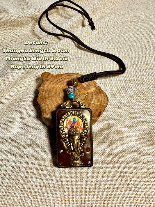 Thangka Pendant with hand-woven,Medicine Buddha,Live a long and healthy life,Free from sickness and disease