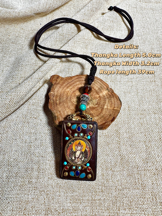 Thangka Pendant with hand-woven,Buddha of supreme enlightenment,Source of Universal Energy