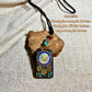 Thangka Pendant with hand-woven,Yellow God of Fortune,Guardian of wealth,Prosperous career