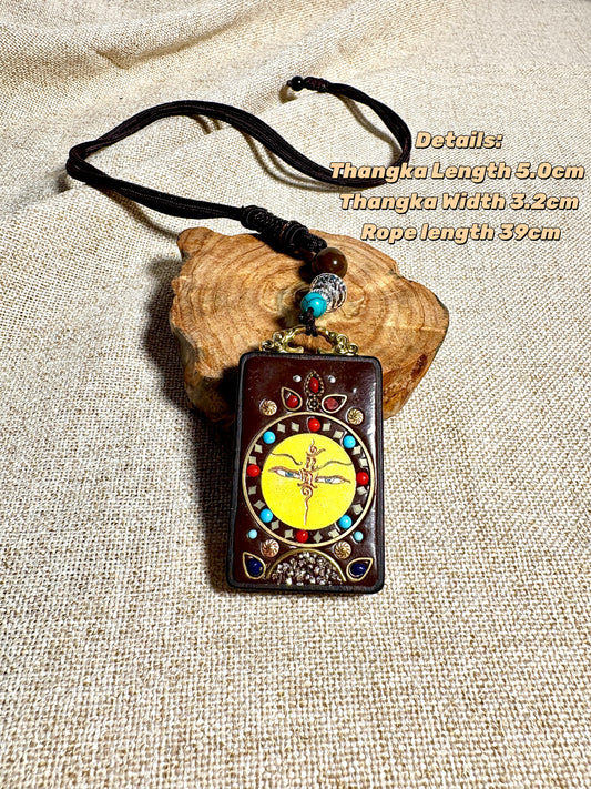 Thangka Pendant with hand-woven,Buddha's Eye,Guardian Angel