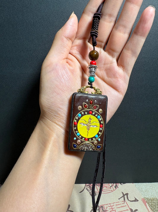Thangka Pendant with hand-woven,Buddha's Eye,Guardian Angel