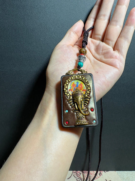 Thangka Pendant with hand-woven,Medicine Buddha,Live a long and healthy life,Free from sickness and disease