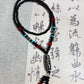 Dzi Bead Tibetan Necklace Mala Beads Necklace Nine Eyes Spiritual Shield Well-rounded and Auspicious