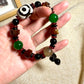 Dzi Bead Tibetan Jewelry Bracelet Three Eyes Spiritual Shield Harmony of Human and Earth and Heaven