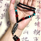 Dzi Bead Tibetan Necklace Mala Beads Necklace Nine Eyes Spiritual Shield Well-rounded and Auspicious