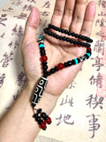 Dzi Bead Tibetan Necklace Mala Beads Necklace Nine Eyes Spiritual Shield Well-rounded and Auspicious