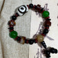 Dzi Bead Tibetan Jewelry Bracelet Three Eyes Spiritual Shield Harmony of Human and Earth and Heaven
